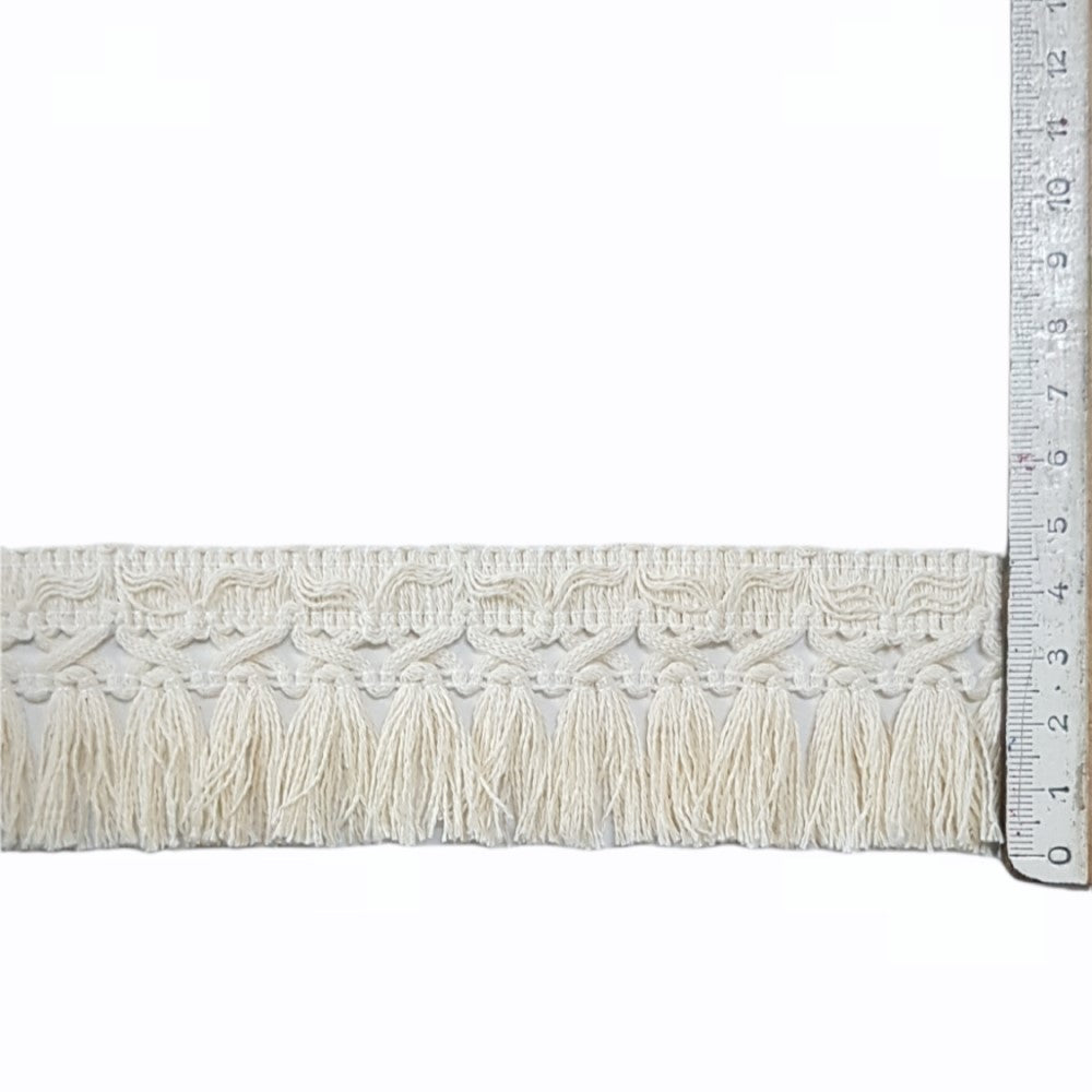 Patterned cotton fringe with a width of 4.5 cm. ( 5 meters in ball )