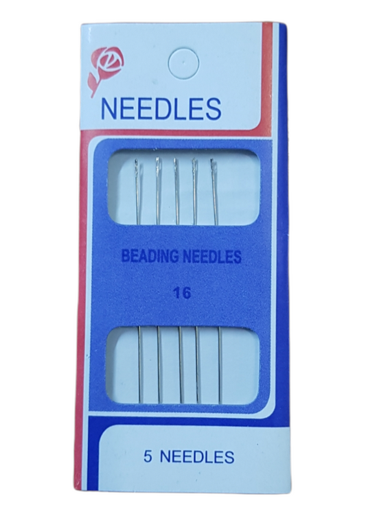 5 pcs (number 16) bead needles 55mm tall (5.50cm)