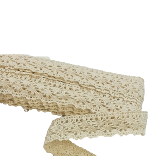 10 Metre Krem Pamuk Dantel 25mm (1001T)