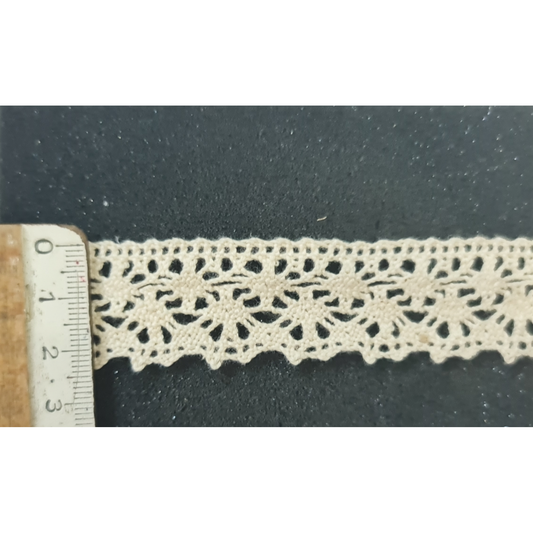 10 Metre Krem Pamuk Dantel 25mm (1001T)