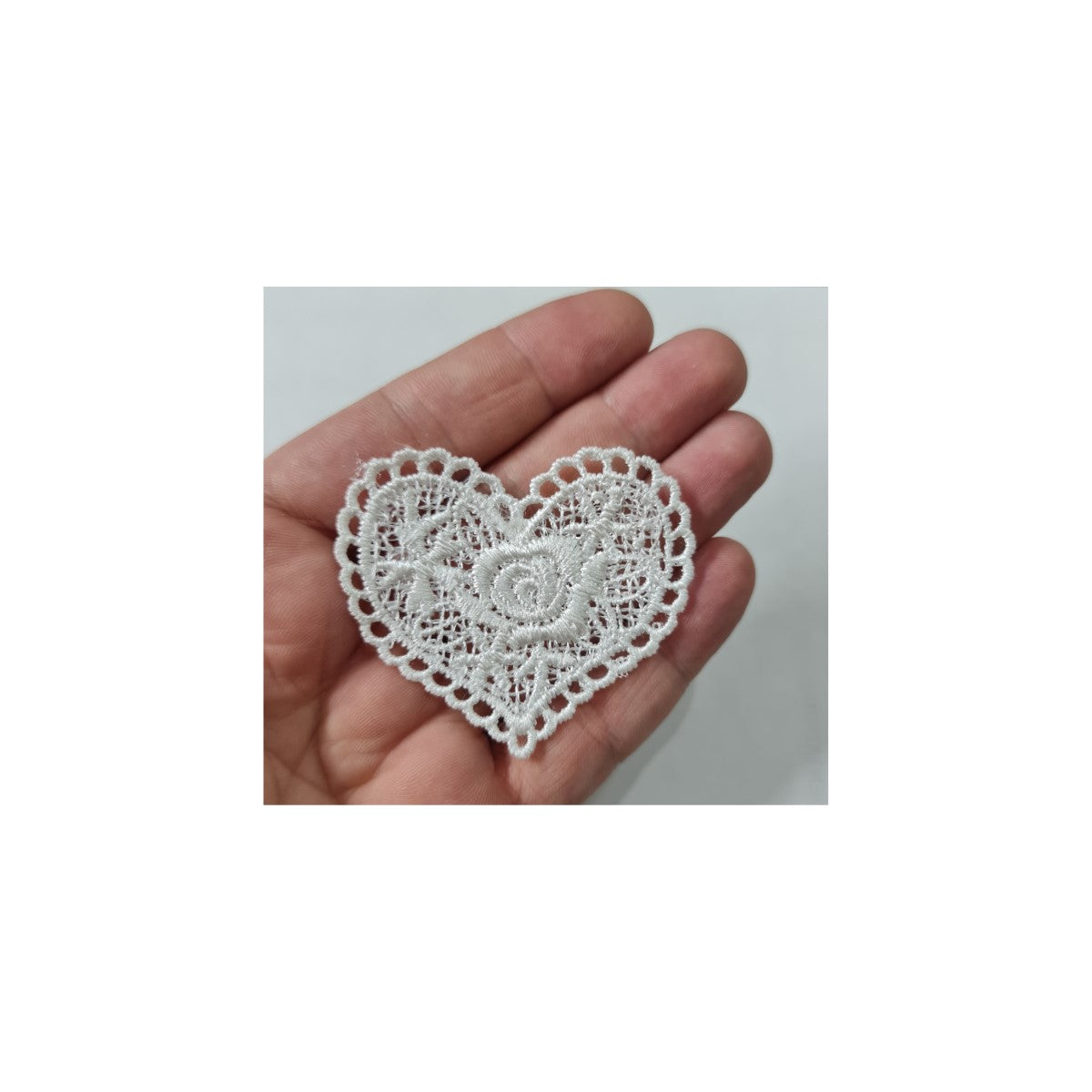 Çiçekli Kalp Gipür Motif (6012) (4, 8 veya 12 adet)