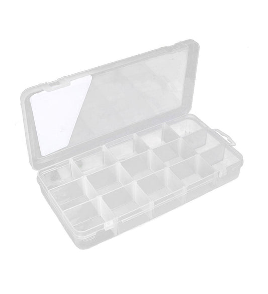 Plastik gözlü saklama kutusu (15 gözlü Organizer kutu)
